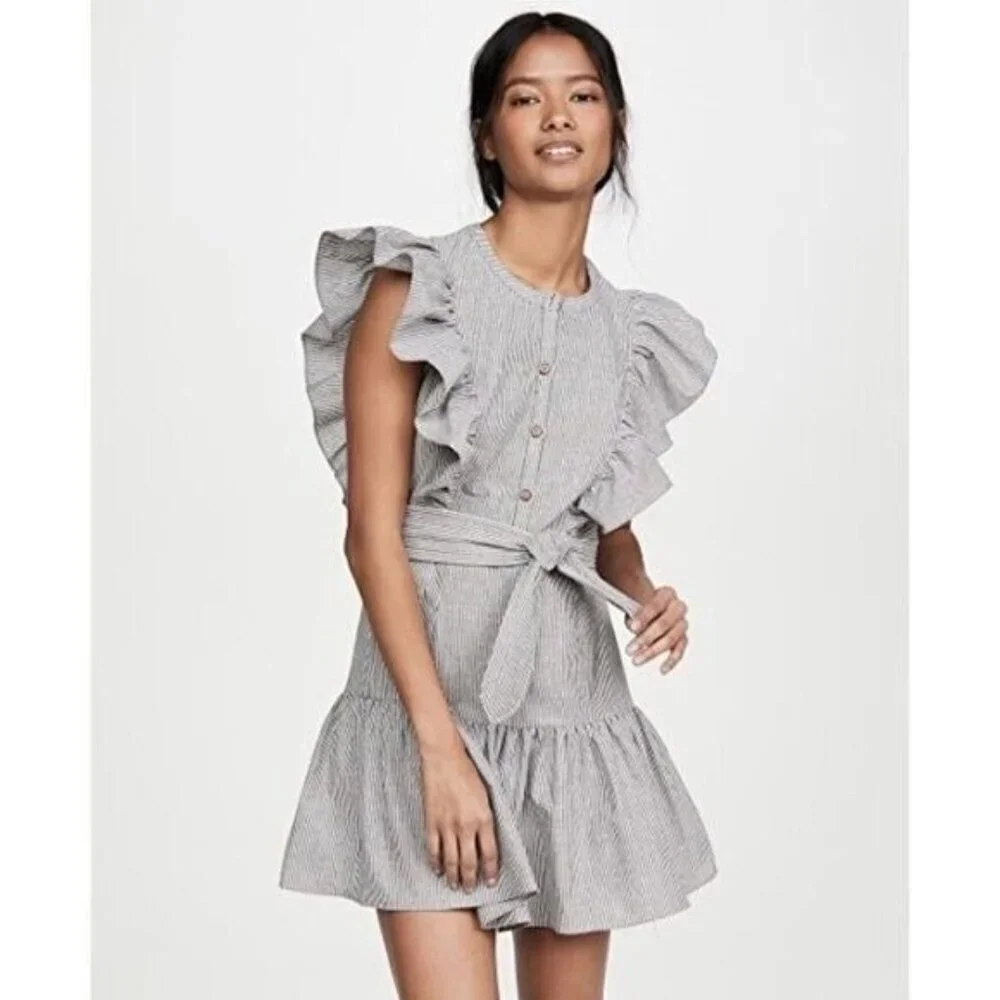 Saylor Melody Ruffled Striped Mini Dress - Picture 2 of 12